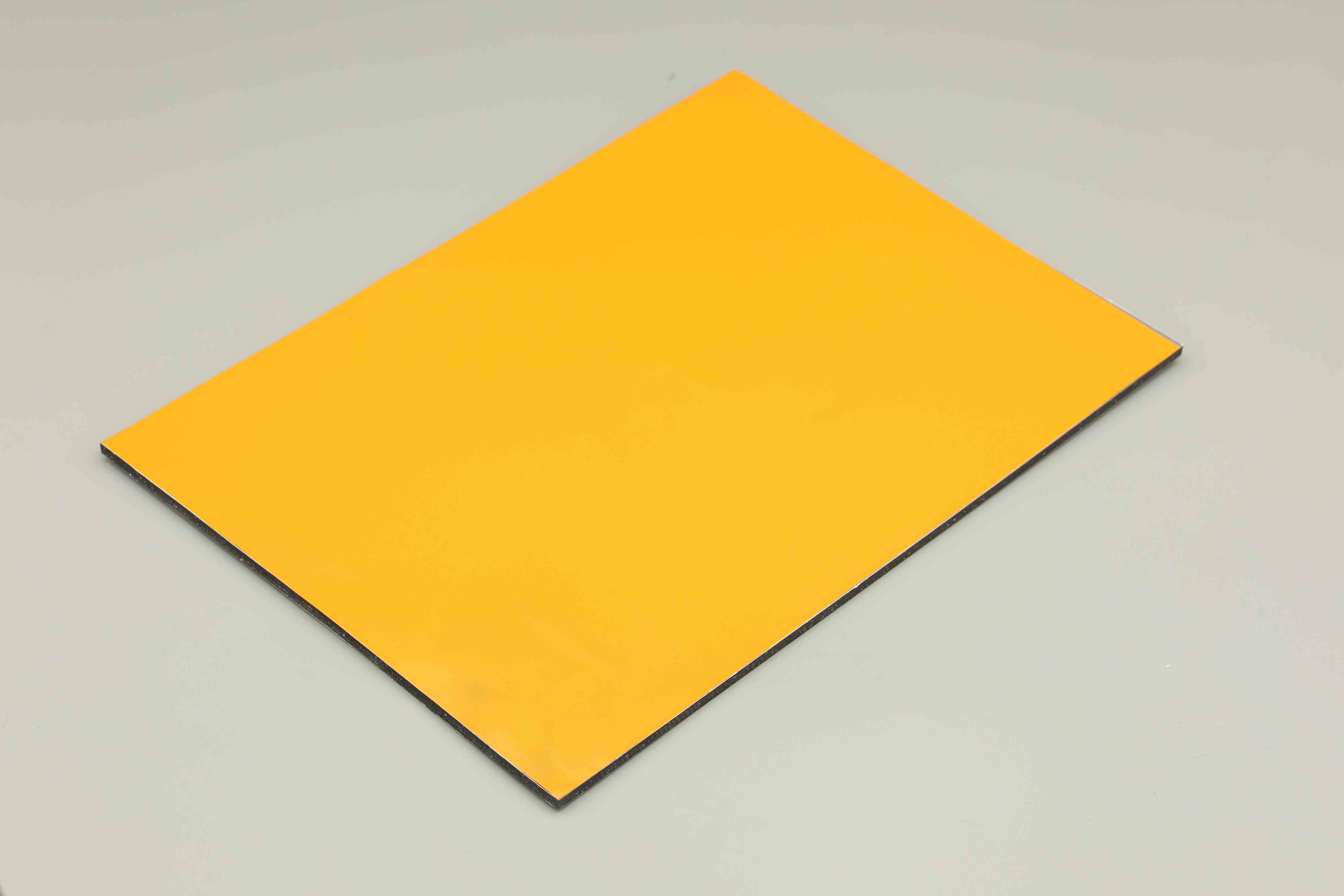 Dark Yellow 3MM Aluminum Composite Panel Acp Sheet 1300mm Width PE ...
