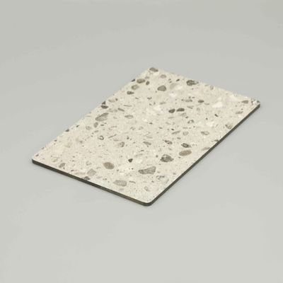 Brushed Decoration Marble Acp Sheet White Terrazzo Aluminium Composite Panel Wall Cladding