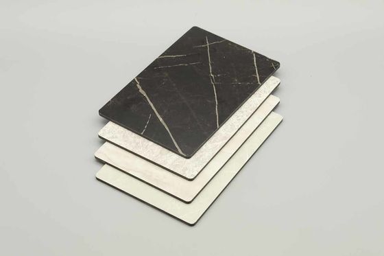 Reflective Black Marble Acp Sheets Cladding Granite Aluminum Composite Panel Decoration Wall  Panels 0.03mm To 0.6mm Marble Design