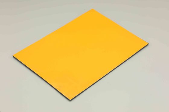 Dark Yellow 3MM Aluminum Composite Panel Acp Sheet 1300mm Width PE Coated  Wall Cladding For Ceilings