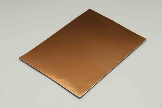 Champagne Mirror Acp Sheet 1220 X 2440MM Antibacterial Exterior Aluminum Composite Panel