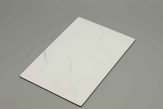 Marble Type JAZZ WHITE Exterior Acp Sheet Panel Customized 3mm 4mm Thickness Acp Cladding For Houses / Building Aluminum Skin 0.18mm