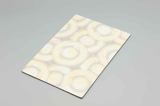 Light Yellow Doughnuts Durable Pvdf Marble Aluminum Composite Panel 1220MM 4mm Acm For  Exeral Walls Acp