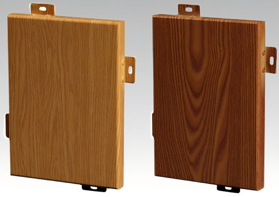 Wooden grain type conventional panel Aluminium Facade outside Wall Cladding Fluorocarbon Coated durability humid resistance flat surface
